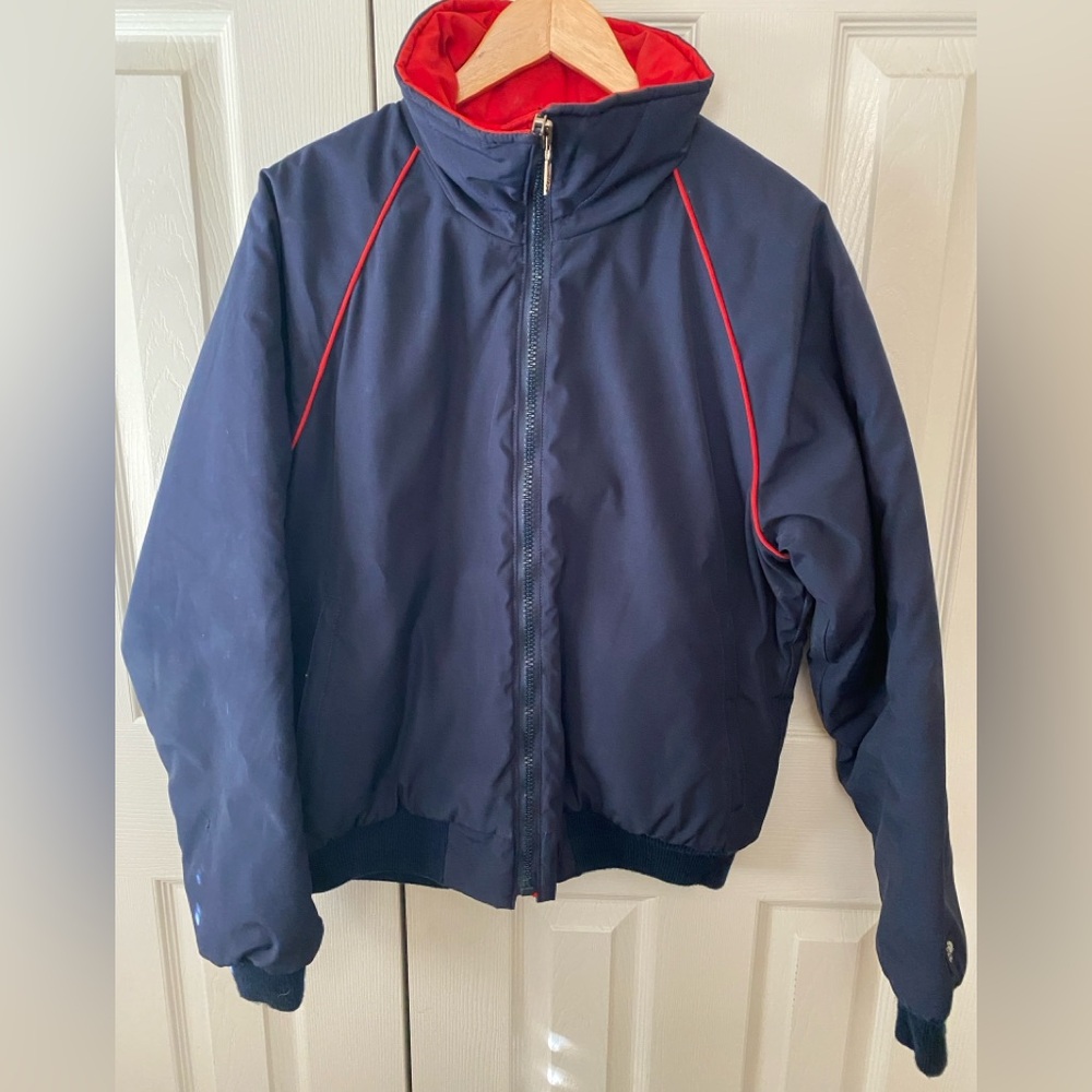 VINTAGE Made in USA THE NORTH FACE Blue/Red Insulated Bomber Jacket L